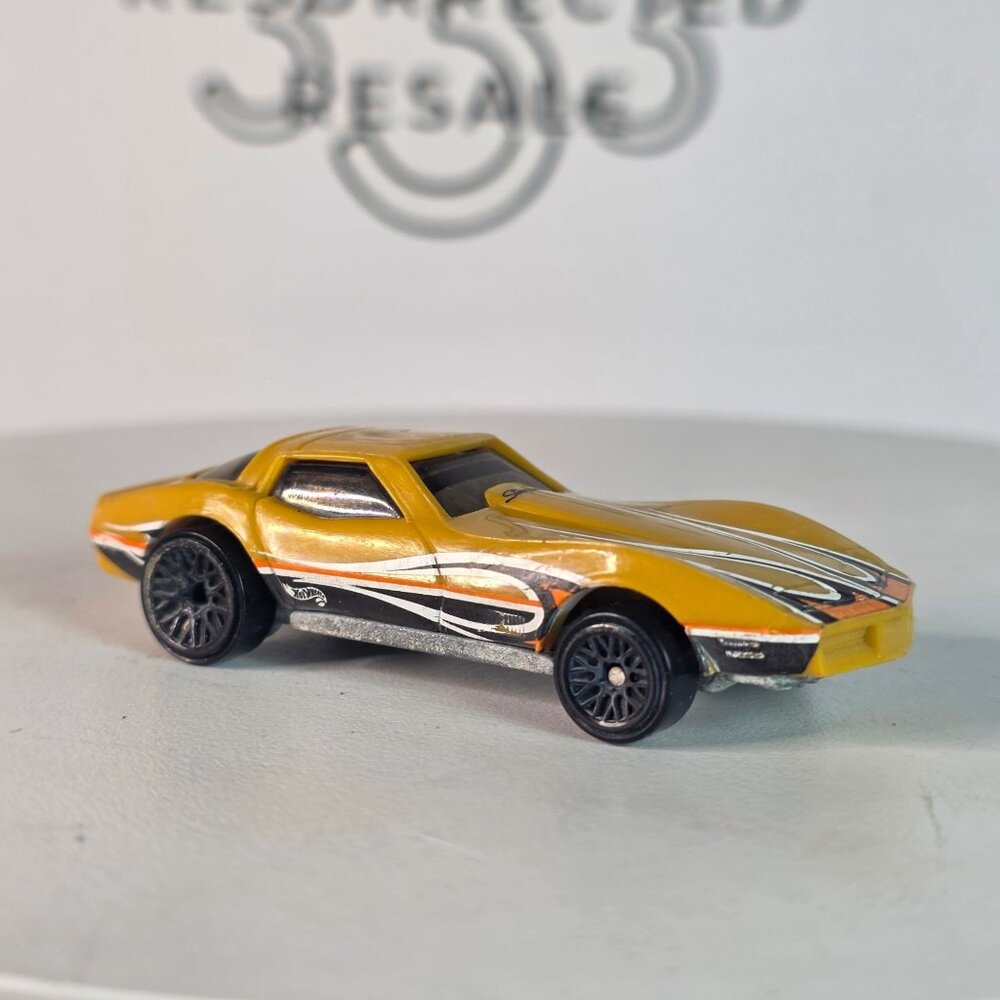 🔥 RARE 1998 Hot Wheels Corvette Stingray Yellow Gold Lace Wheels #1056